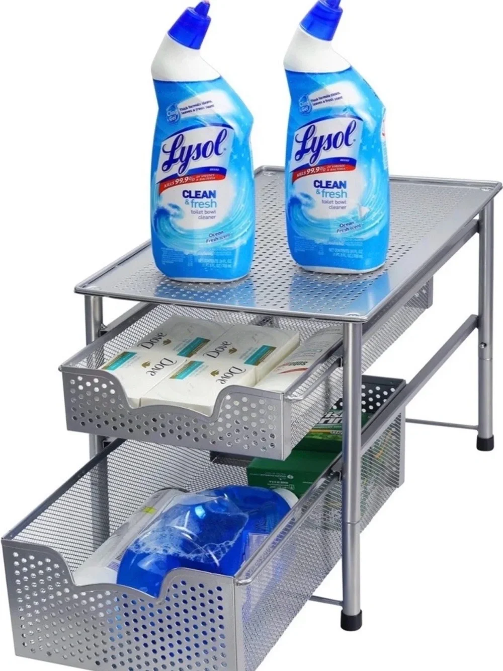 Simple Houseware Metal Mesh Desktop Organizer with 2 Sliding Drawers